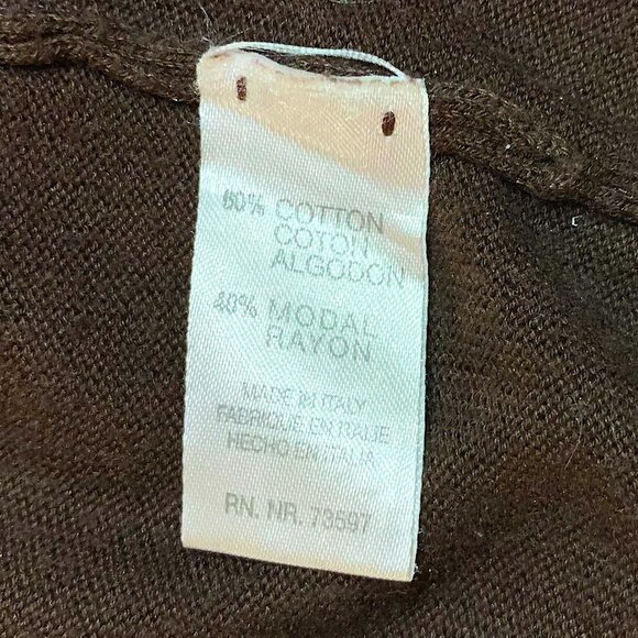 Fiii Men’s VTG Lightweight Mock Turtleneck Sweater XL Brown, Cotton/Rayon Italy - Picture 6 of 7